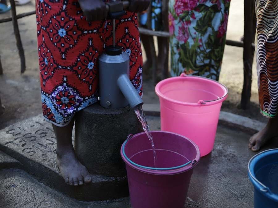 A hand pump back in service.
