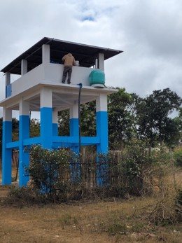 Piped water tower